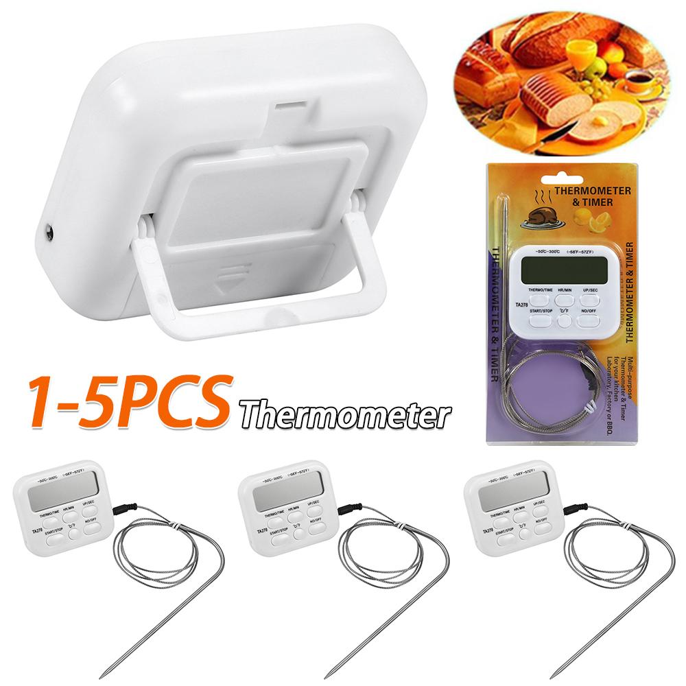 1-5PCS Digital Kitchen Meat Cooking Food Probe Oven Electronic BBQ Thermometer