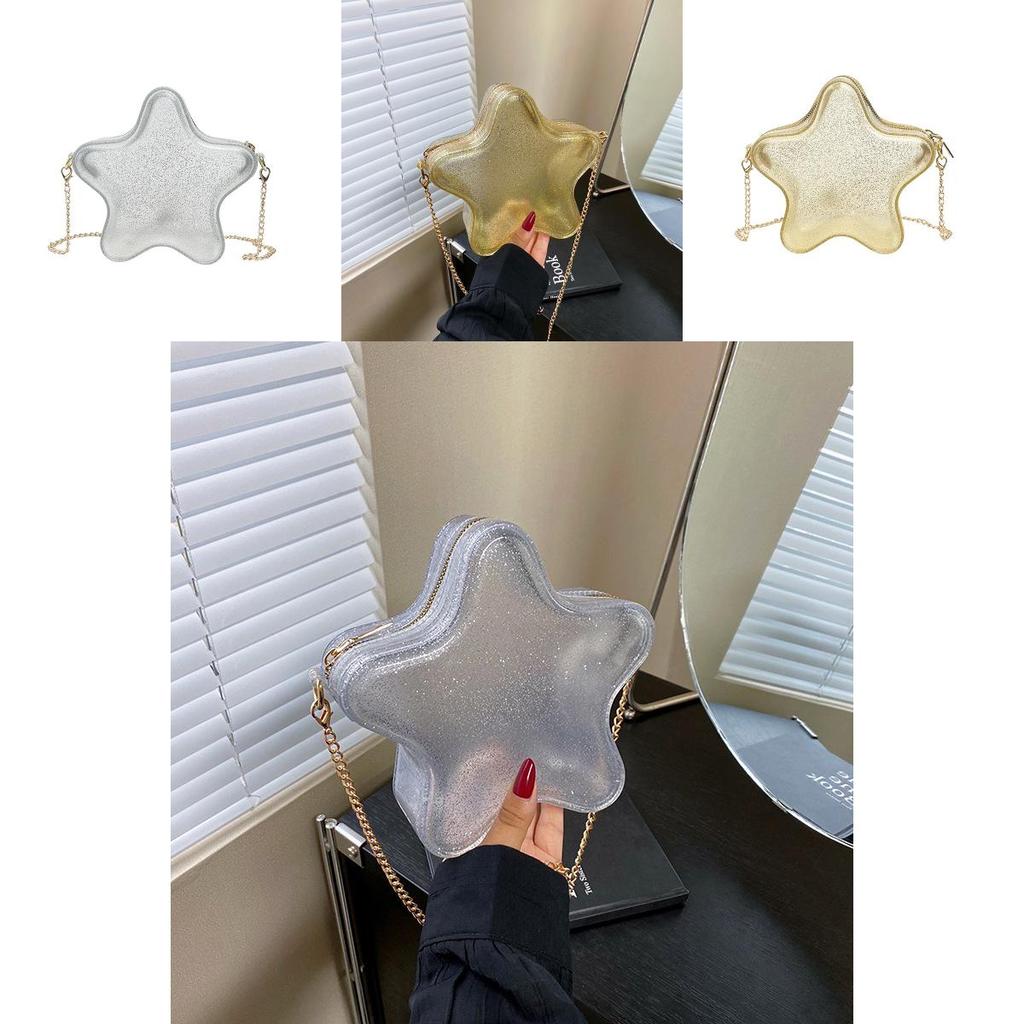 Fashion Gold Silver Star Shaped Women Single Shoulder Chain Bag For Daily Fashion