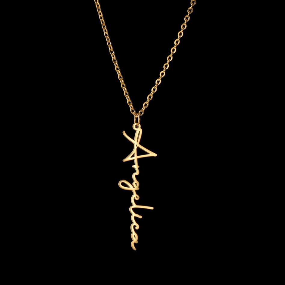 Atoztide Personalized Custom Name Necklaces Nameplate Pendant for Women Stainless Steel Link Chain Mother Kids Jewelry Gift