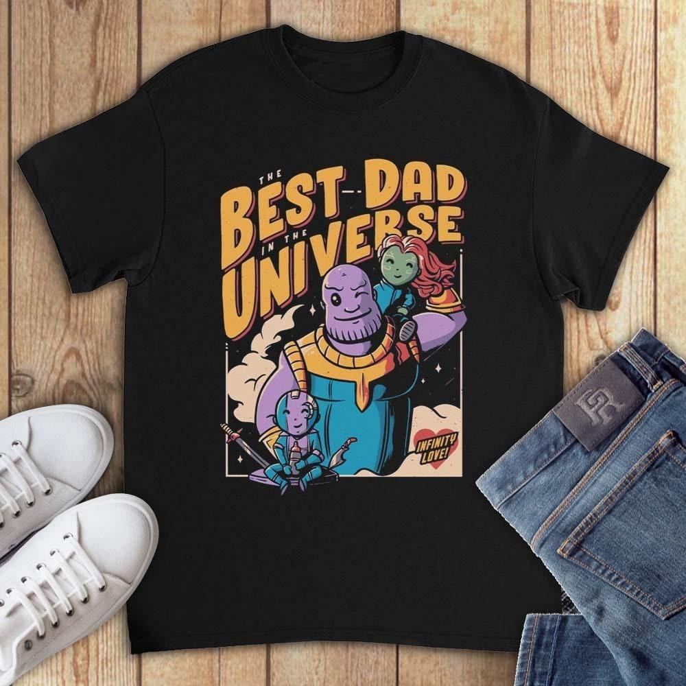 

Best Dad in The Universe Cartoon Graphic TShirt Men Funny Family Love Tee Casual Cotton Harajuku Short Sleeve T Shirt Male Top S