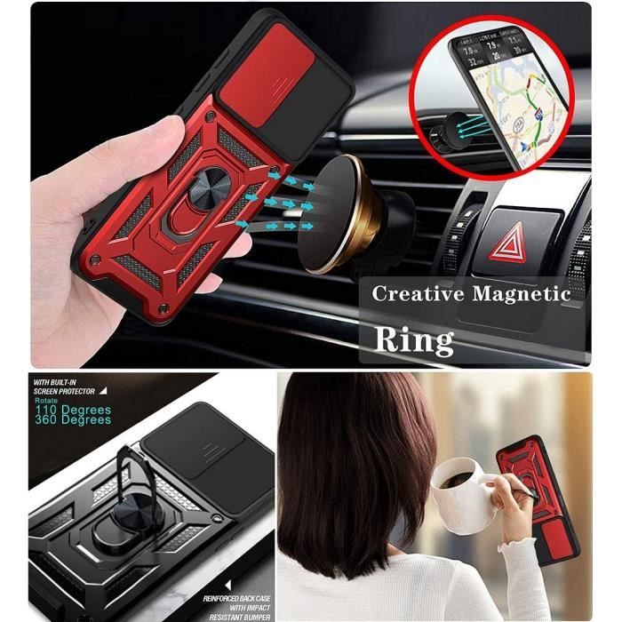 Coque de protection - Samsung - S21 FE - Rouge - Style Armée - Antichoc Rigide