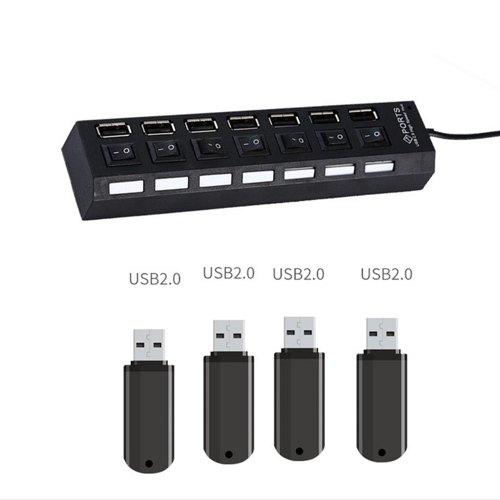 Unabhängiger 7-Port USB 2.0 1/7 Splitter High-Speed-Expansion Hub Stecker und Buchse