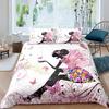 Girls Butterfly Print Bedding Set Forchildren Teenagers Women, Pink Flower Fairy Duvet Cover Set Flower Branches Room Decor
