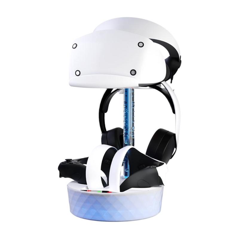 Durable Charging Dock Station for PS VR2 Headset Controller Storage Stand Magnetic Charging Dock Display Racks Light