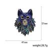 Rhinestone Tiger Head Brooches for Women Unisex Pearl Bear Pins Wolf Lapel Pins Banquet Party Backpack Gifts Jewelry Accessories