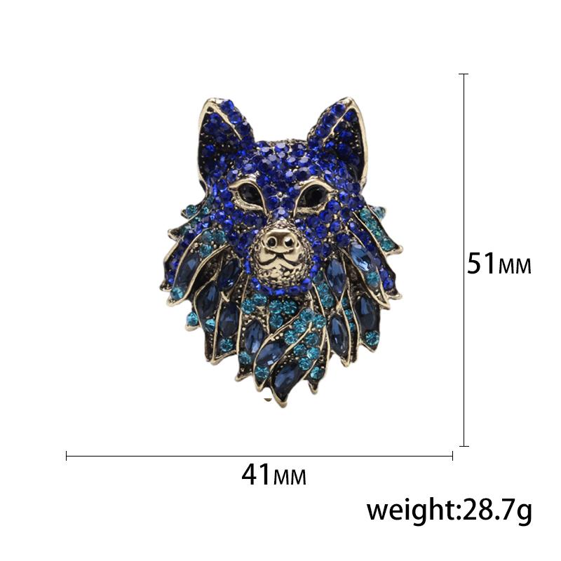 Rhinestone Tiger Head Brooches for Women Unisex Pearl Bear Pins Wolf Lapel Pins Banquet Party Backpack Gifts Jewelry Accessories