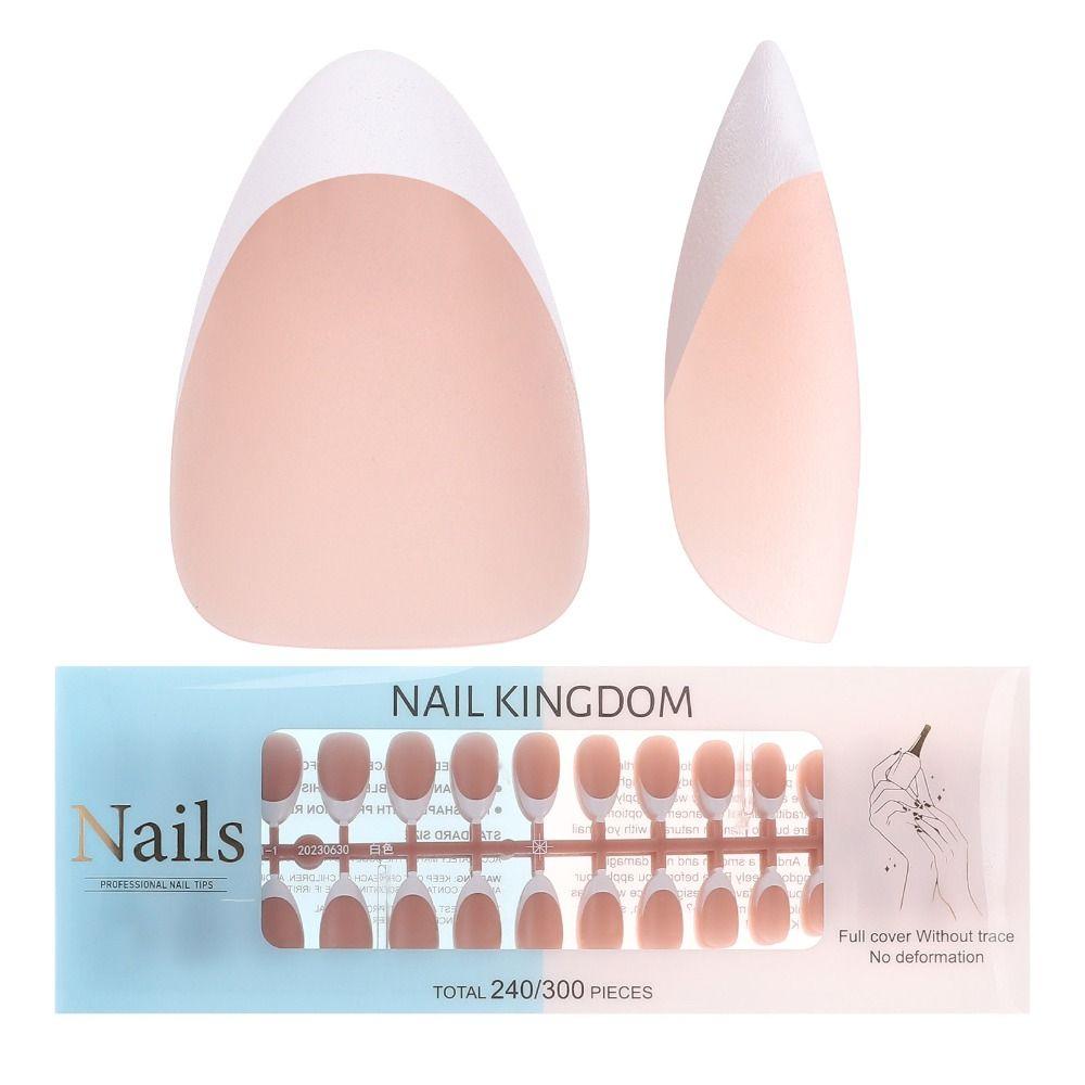 

240 шт., предварительно нанесенная грунтовка для кончиков, гель для французских типсов и типсы для ногтей Bron-Extra Short Square DIY