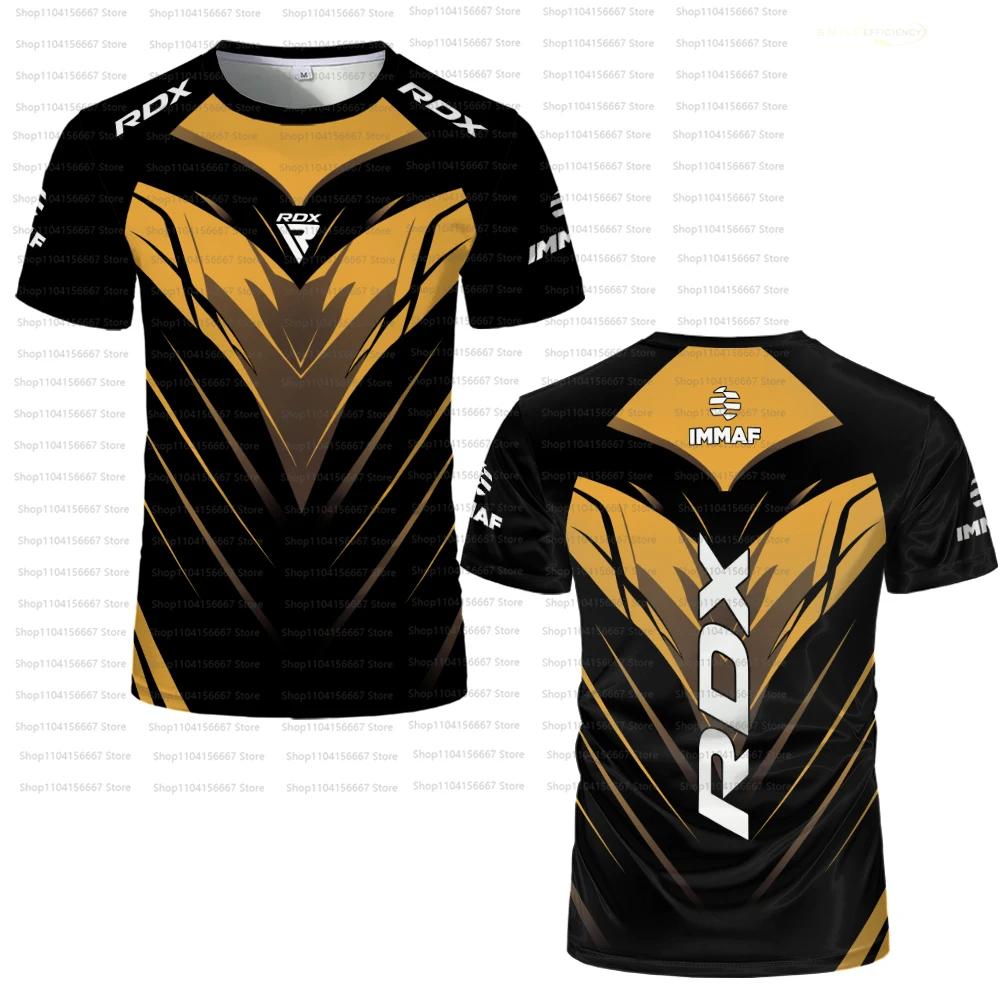 

RDX Fighting Competition Jersey Fans Breathable T-shirt Men s And Women s Casual Round Neck Short Sleeve Boxing Top 6XL чорний