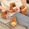 12cm Kawaii Anime Capybara Plushies With Pikachu Stitch Lucifer Cat Hat Doll Stuffed Animals Capybara Plushies Girl Toys