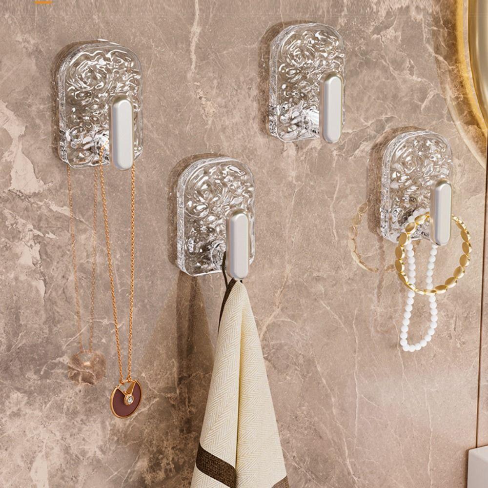 18/27pcs Wall Mounted Wall Hook Transparent Storage Rack Delicate Key Hooks  Home