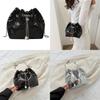 Chic Sequin Bucket Bag With Chain Strap 2023 Summer New Women's Street Style Shoulder Bag Crossbody Bag