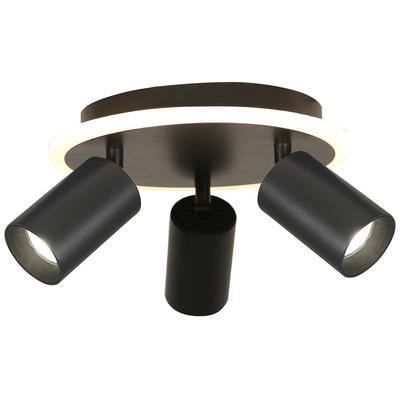 Lampa Sufitowa Nowoczesna Okrągła Czarna Ruchome Reflektorki 3Xgu10 + Led 13W Zmienna Barwa Parma Light Prestige