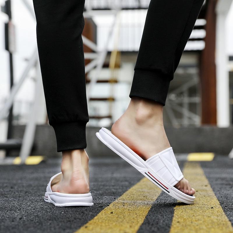 

Slippers men s trend Harajuku versatile personality creative new slippers outer wear student one-word casual shoes men 44