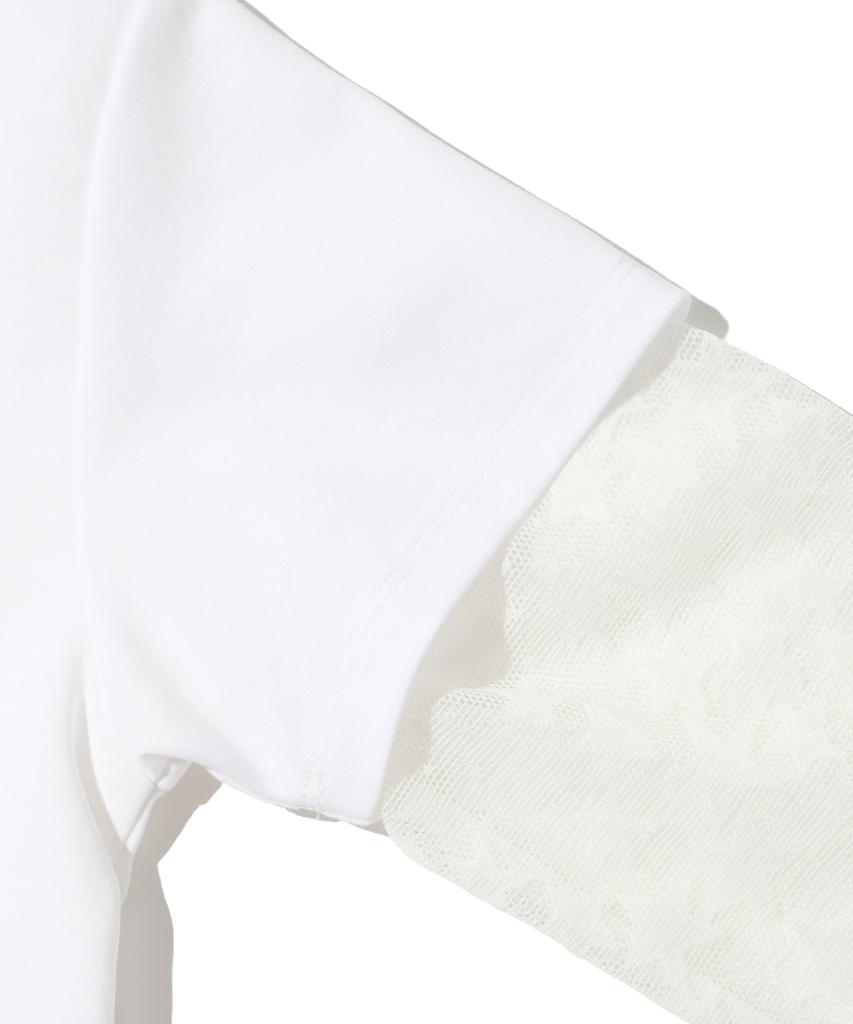 CARGOBROS FOR WOMAN Star See-Through Long Sleeve Layered Short Sleeve Tee Set (Ivory/Ivory)