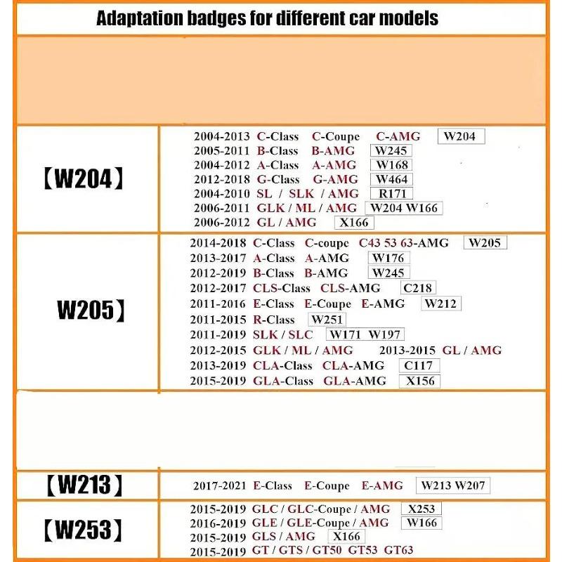 Frontgrill-Sternemblem mit LED-Beleuchtung, weißes Logo, passend für Mercedes-Benz C117 W204 W205 W213 W253 W166 W176 GLA GLAE