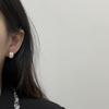 Versatile Simple Temperament White Drip Glaze Stud Earrings Women'S Niche Design High-End Earrings Versatile Earrings