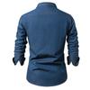 American Retro Men's Denim Shirt Cotton Long Sleeve Casual Trendy Spring Autumn Jean Shirt Men
