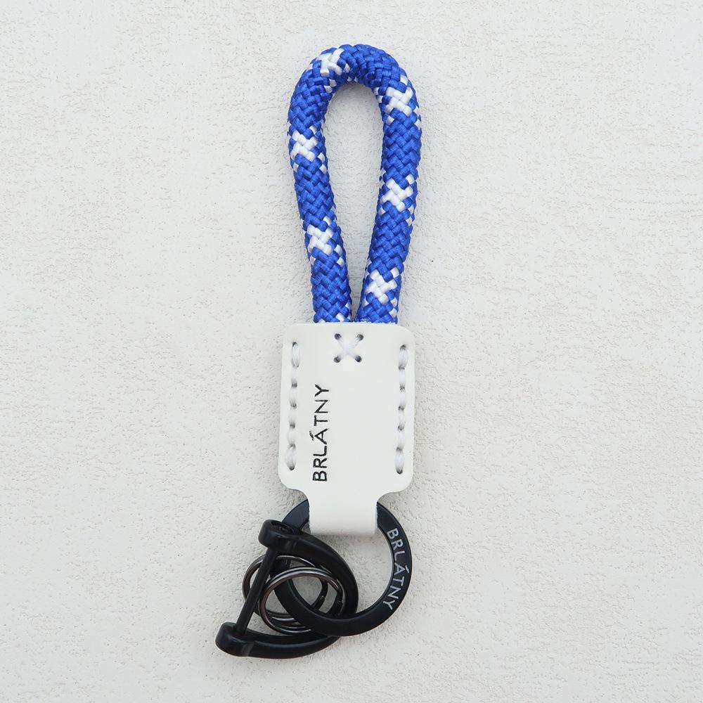 Hand-Woven Cowhide Leather Keychain Pendant with Logo Embossing - High-Quality Anti-Lost Car Lanyard