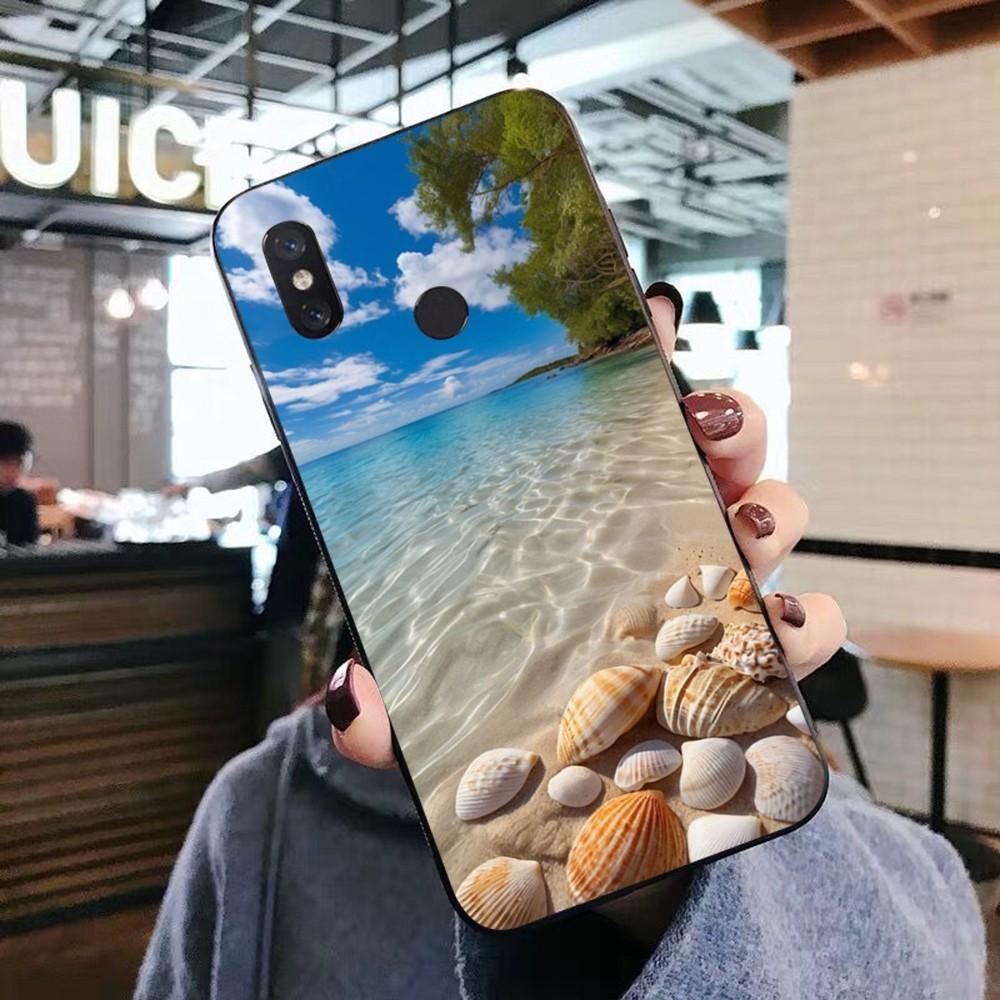 Sea Tropical Palm Trees Beach Phone Case For Xiaomi Mi 5X 8 9 10 11 12 Lite Pro 10T PocoX3pro PocoM3 Note 10 Pro Lite