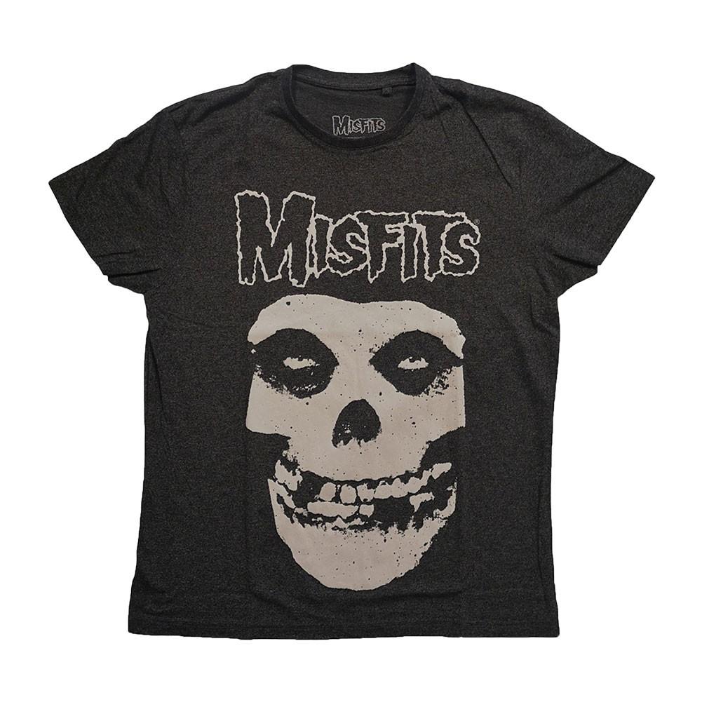 Men s Misfits Logo & Fiend Slim Fit T-shirt XX-Large Brindle L