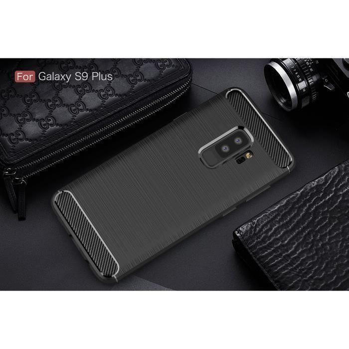 Case - Carbon - SAMSUNG GALAXY S9 PLUS - Ultra Resistant - Flexible - Black