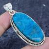 Neon Blue Apatite Gemstone 925 Sterling Silver Jewelry Pendant 2.44"