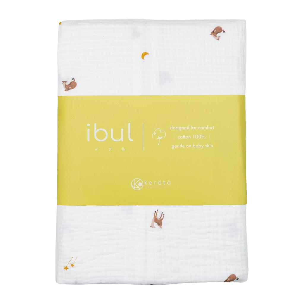 Ibul Gauze Wraps Baby Prevents Nighttime 1 Sheet (Keratta) Swaddle, Gauze, Newborn, Spring/Summer, Blanket, Securely, Crying, 120x120cm, (Bambi)