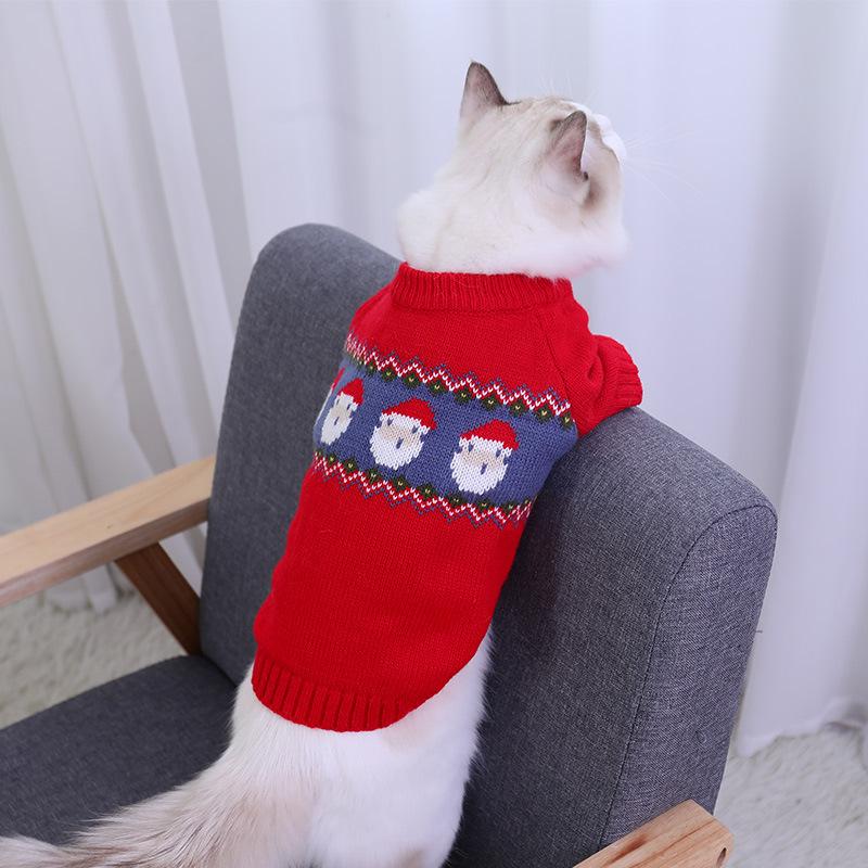 Zimní teplý svetr s kočkou Ragdoll - vánoční a novoroční outfit proti vypadávání srsti