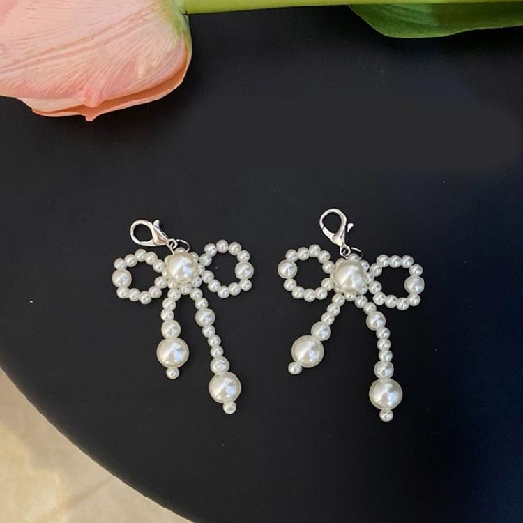 Beautiful Bowknot Shoe Adornments Sophisticated Pearls Bowknot Shoe Accessory Personalized Beaded Show Decoration