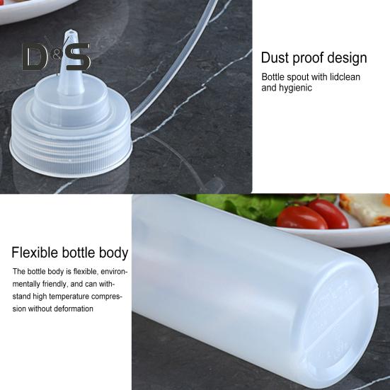 4ks kuchyňské plastové lahvičky na koření s víčkem Multifunkční lahvička na vymačkávání pigmentu 250ml lahvičky na koření bez BPA pro