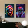 Street Pop Art Fun Animals Monkeys Wearing Headphones Posters Prints Game Handles Canvas Painting Wall Art for Home Decor
