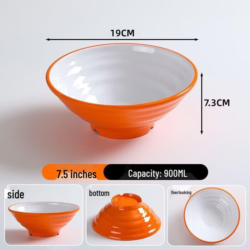 Qiwei Cream Style Two-Tone Melamine Noodle Bowl