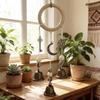 Melodisches Boho-Windspiel Natürlicher Holzring Vintage Metallglocken Wasserdicht für Außenbereich Hof Heimdekoration