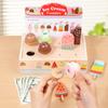 Wooden Ice Cream Pretend Play Set Children Simulation Cone Food Play Game Montessori Educational Learning Toys for Girl Boy Gift