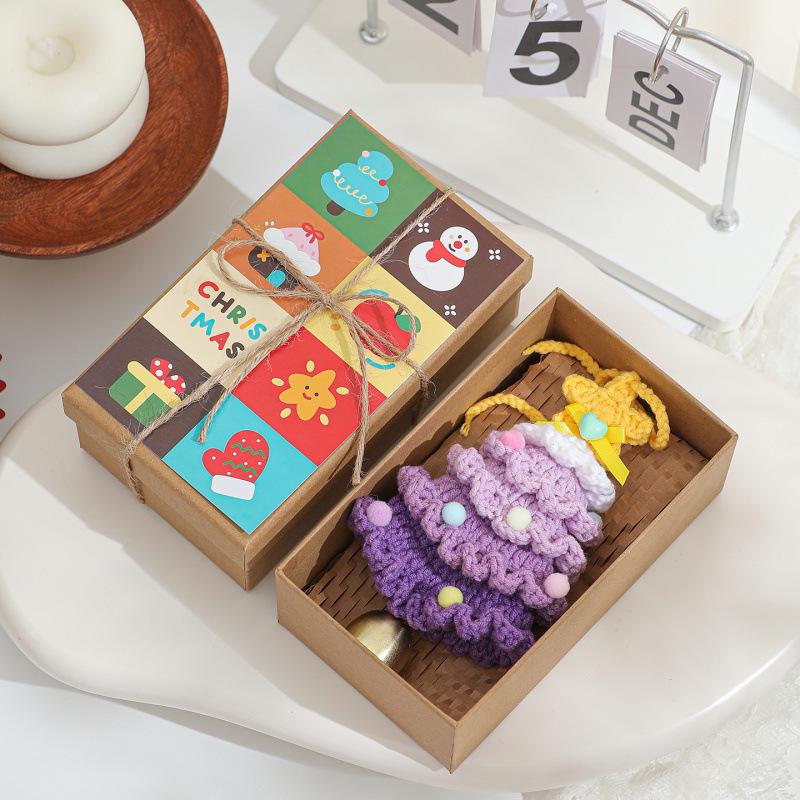 Cross-border Plush & Yarn Crochet Christmas Ornaments, Small Tree Decor & Car Pendants