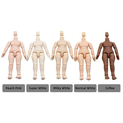 niannyyhouse DOD Body 10cm Articulated Figure Body, Compatible with Obitsu Doll 11cm, GSC, and 1/12 BJD Doll Heads (Milky White+A)