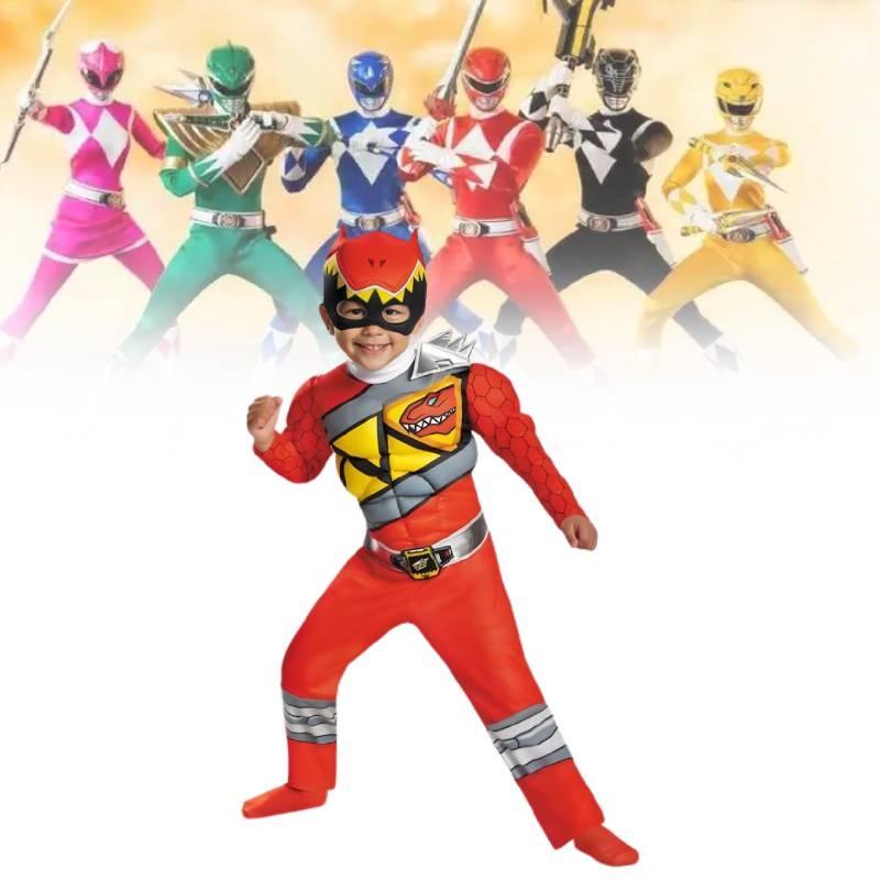 Mighty Morphin Power Rangers Cosplay Costume Jumpsuit Kids Halloween Party Gift