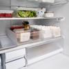 Yamazaki Refrigerator Storage Case L with Divider W37.5×D22×H8.2cm White Tower Refrigerator Organizer Maximize Space To Back 1477