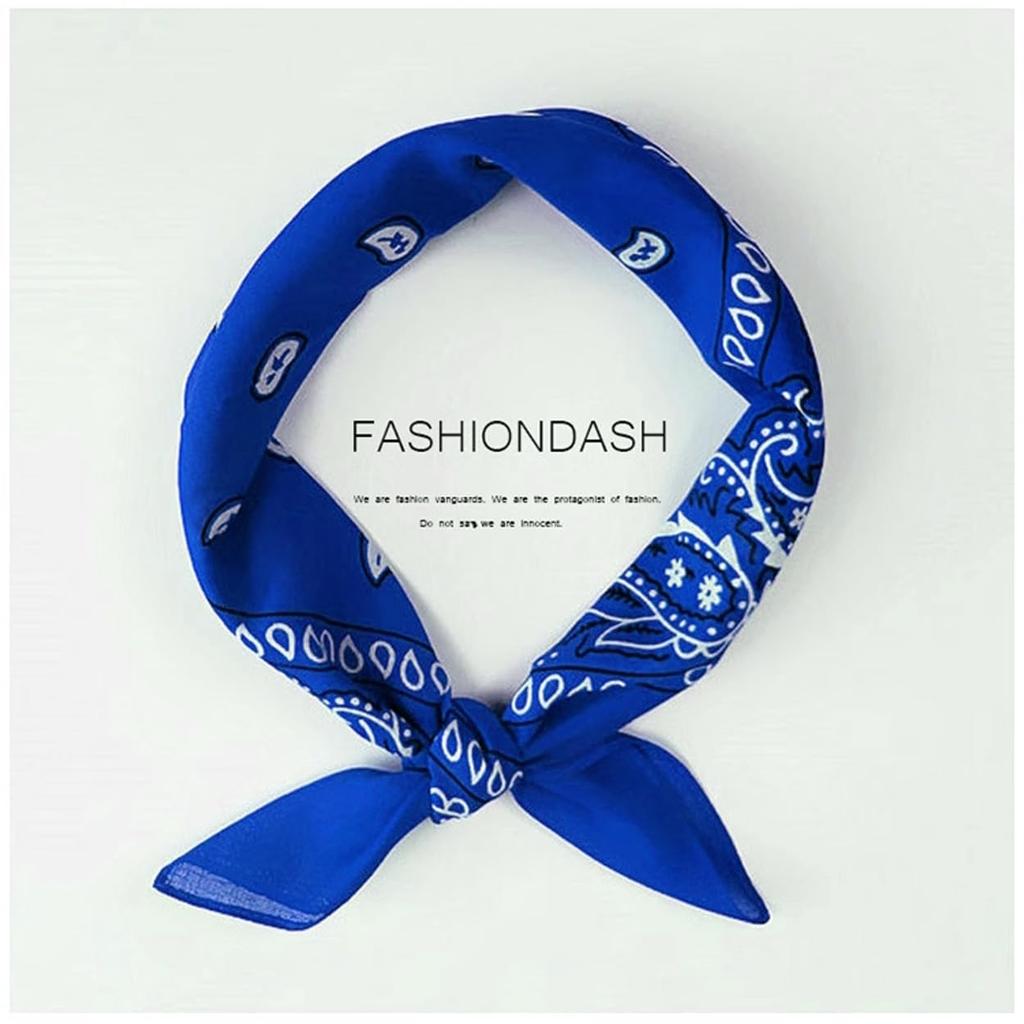 kakatrend Bandana Blue Paisley 100% Cotton Bandanna Adults Unisex Doo Rag Large 55cm x 55cm