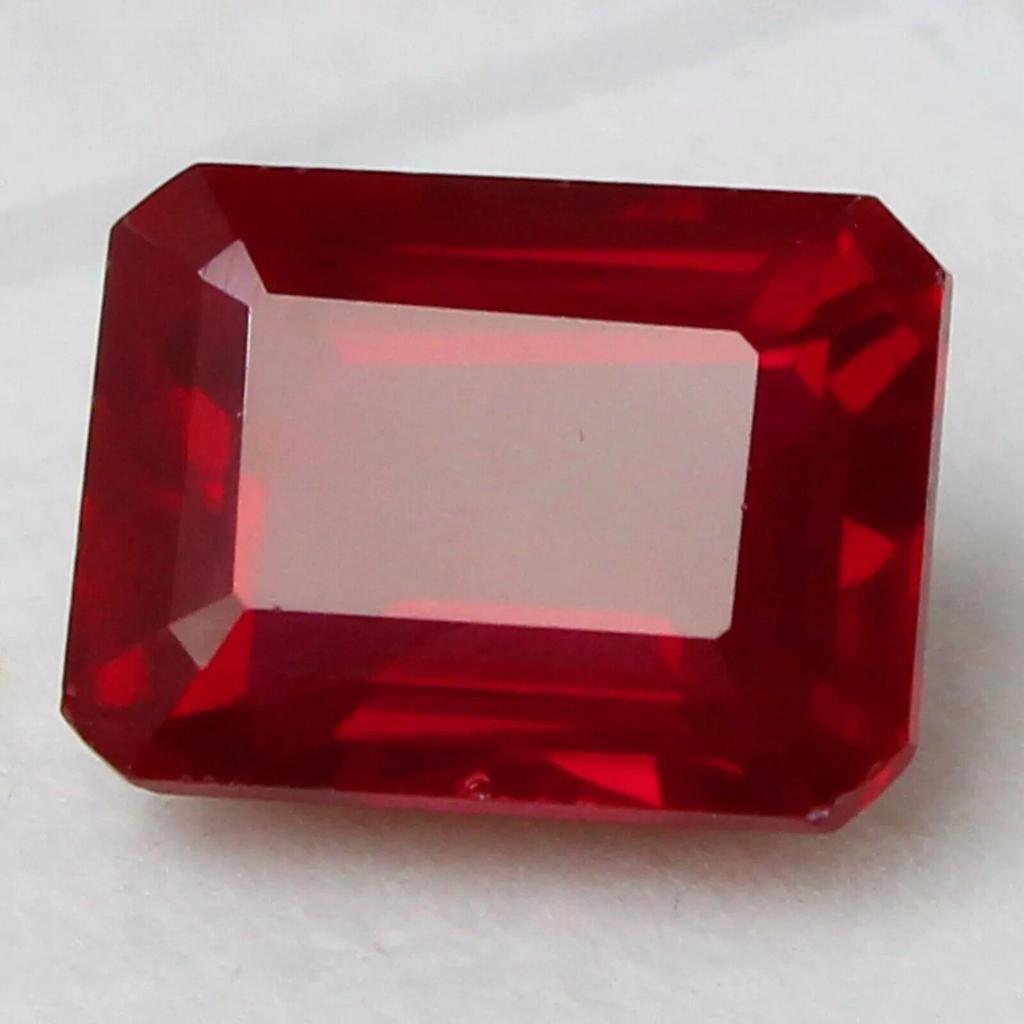 Emerald Cut Natural Blood Red Ruby Burma Pigeon 14 Ct Fabulous Gemstone