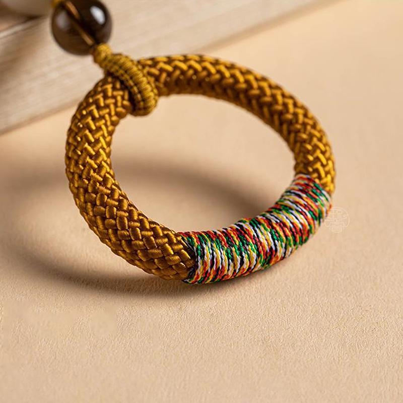 Chinese Style Phone Wrist Charm Strap Cell Phone Finger Keychain Hand-Woven Ring Buckle Pendant Cloud Pattern