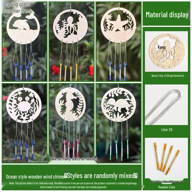 DIY Wooden Christmas Wind Chime Kit: Children's Painting & Decorating Ornament Gift