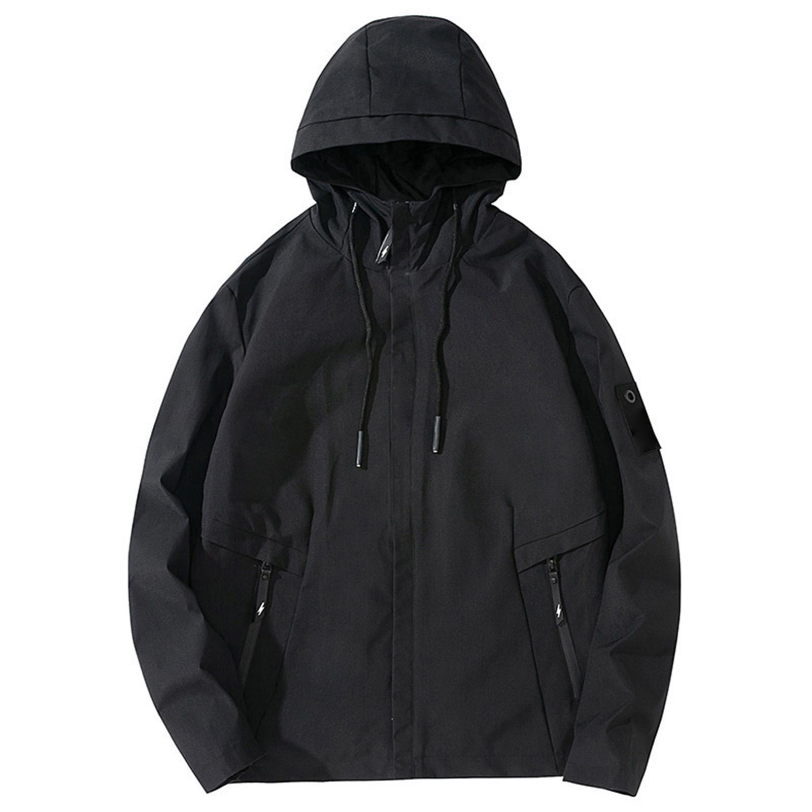 Men s Casual Workwear Trendy Hooded Outerwear Jacket Sports Casual Coat L