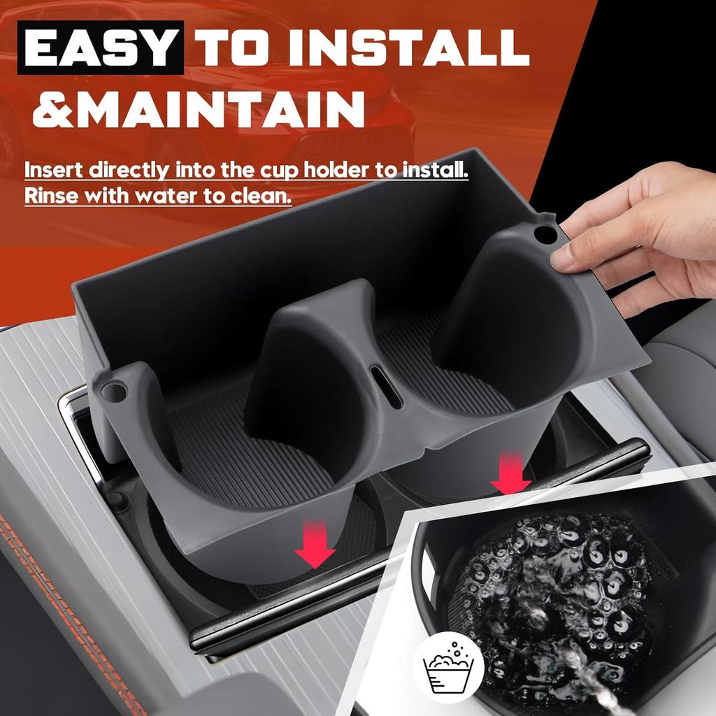 3PCS Center Console Cup Holder Ert For -2025 Toyota Sienna,2025 Upgraded Organizer Cup Holder For Toyota Sienna Interior Accessories