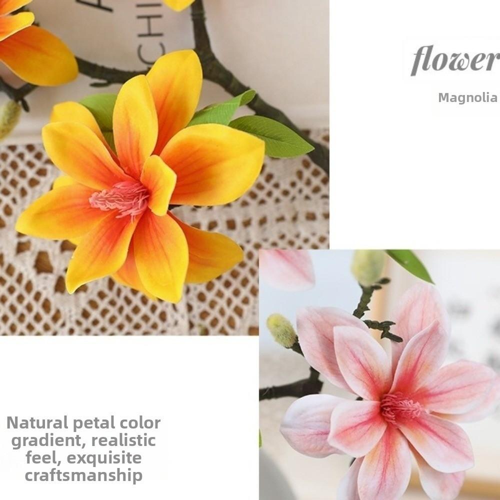 Real Touch Artificial Magnolia Flower Realistic Fake Silk Flower Hotel Decoration