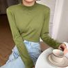 Spring 2025 Women's Knit High Neck Slimming Long Sleeve T-Shirt