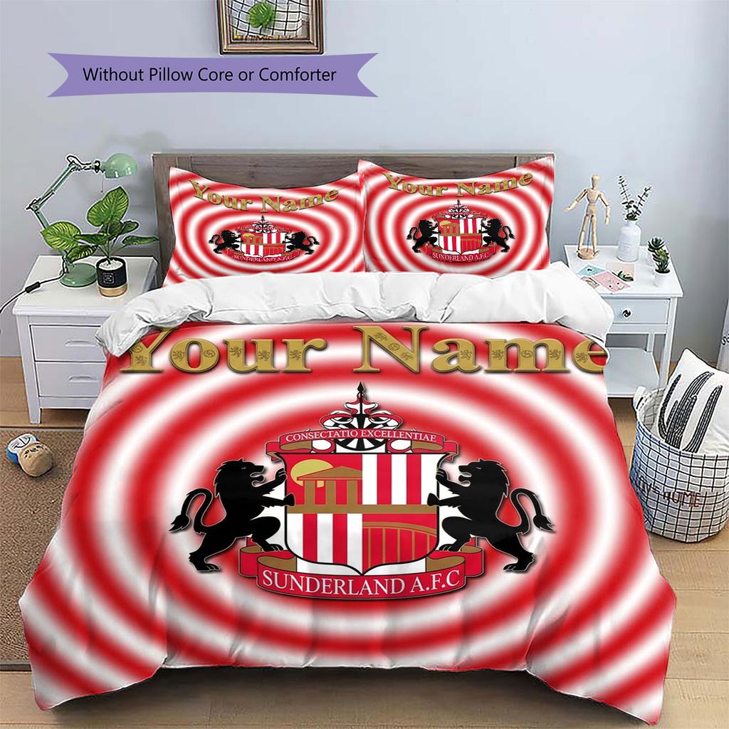 Sunderland A.F Custom Name Pattern Bedding,Quilt Set Quilt Cover Pillowcase Home Birthday Gift(1 * duvet cover + 2 * pillowcase, without core)