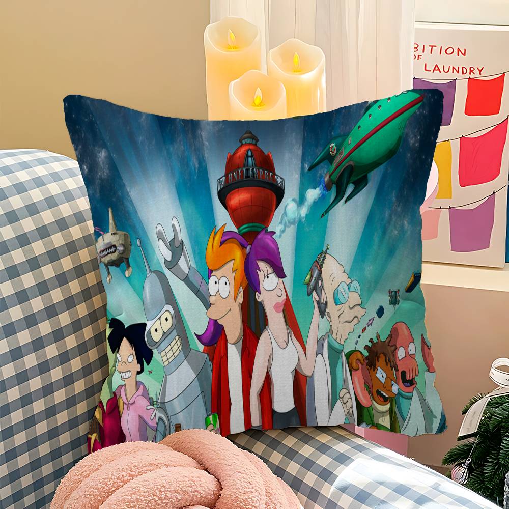 F-FuturamaS Decorative Room Aesthetics Pillow Case Home Decor Bedroom Sofa Bed Couch Pillow Cover 45x45