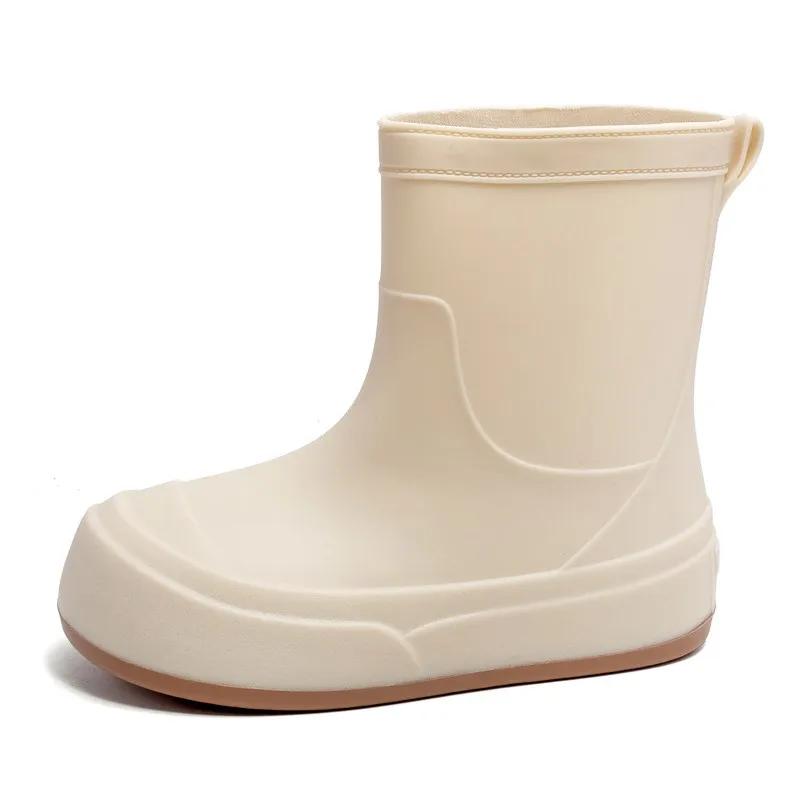 Fashion Women Fashion Rain Shoes Outdoor Waterproof Work Garden Shoes 2025 New Short Tube Rain Boots Soft Bottom Lady Ankle Boot