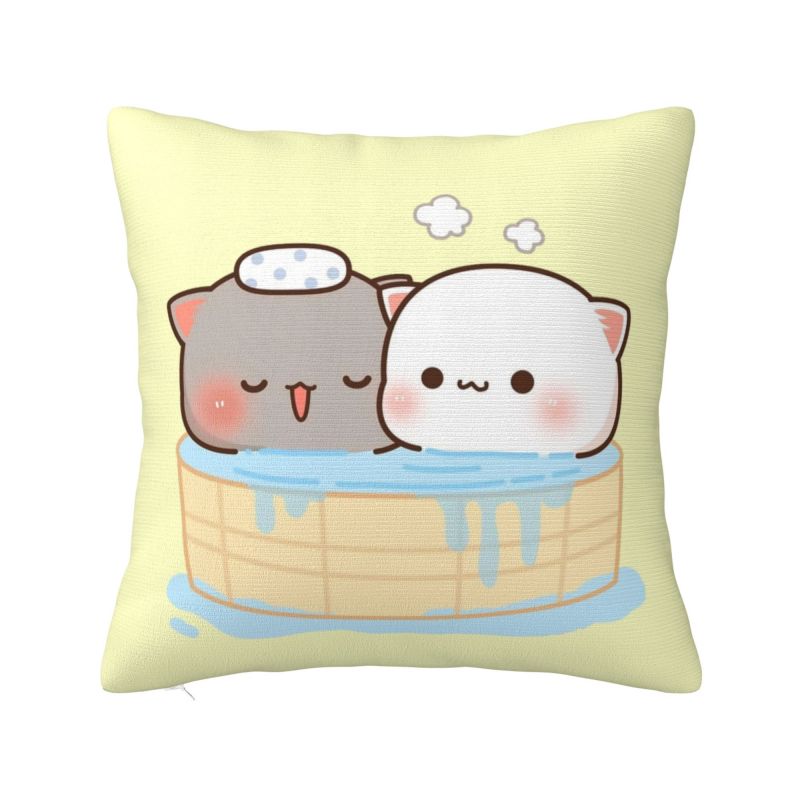 Custom Peach And Goma Eating Salad Modern Throw Pillow Cover Bedroom Decoration Car Cushion